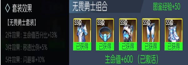 《街机恐龙》无畏勇士防具套装属性一览