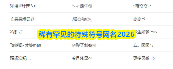 稀有罕见的特殊符号网名2026