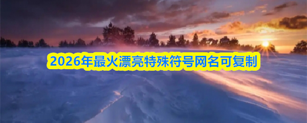 2026年最火漂亮特殊符号网名可复制