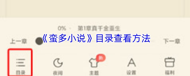 《蛮多小说》目录查看方法