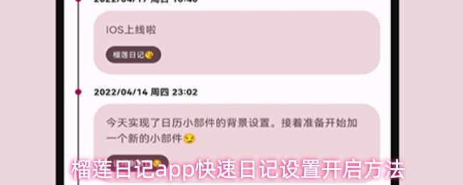 榴莲日记app快速日记设置开启方法