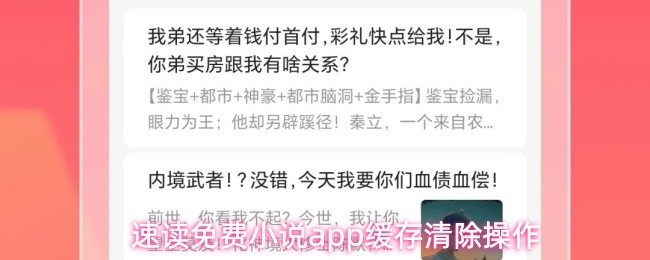 速读免费小说app缓存清除操作