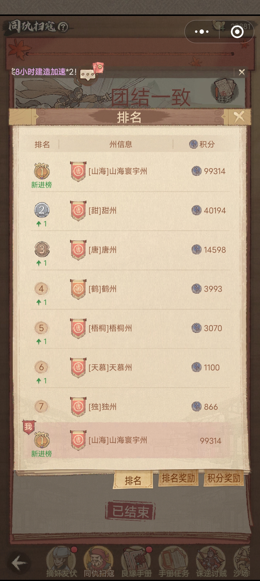 《这城有良田》同仇扫寇新区冲榜攻略