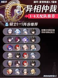 崩坏星穹铁道V3.7异相仲裁骑士王棋4关怎么配队