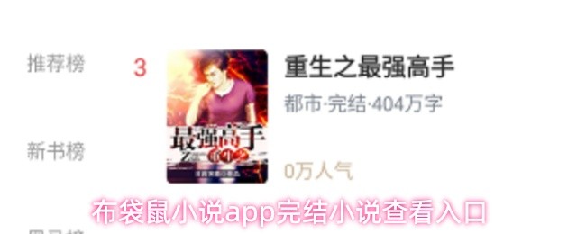 布袋鼠小说app完结小说查看入口