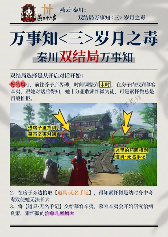 燕云十六声秦川双结局万事知 岁月之毒和我本富家子攻略