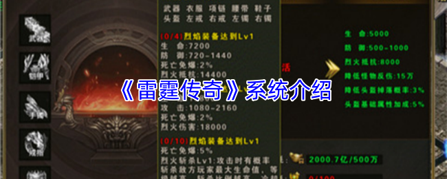《雷霆传奇》系统介绍