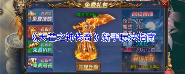 《天芒之神传奇》新手玩法指南