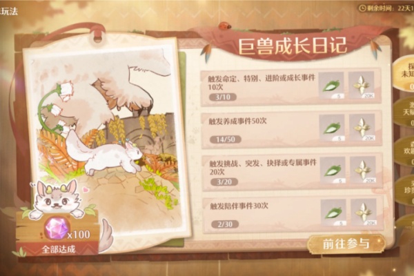 无限暖暖2.1巨兽成长日记35种养成结局达成大全