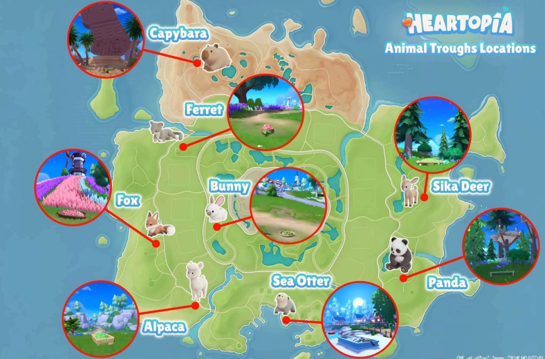 《心动小镇》全动物食槽具体位置介绍