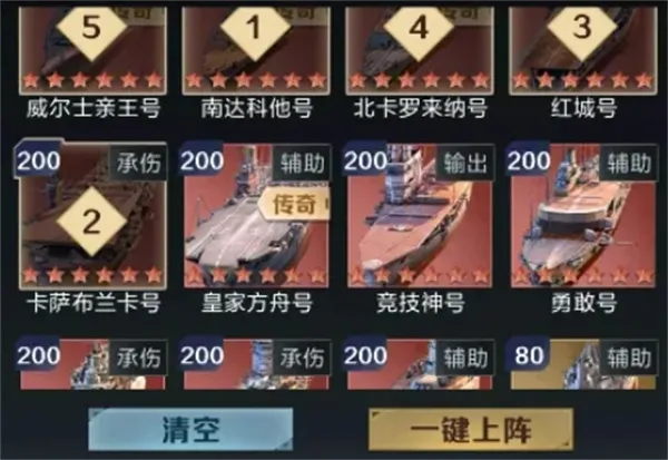 《王者舰队》北卡罗来纳号阵容搭配推荐-核心与输出详解