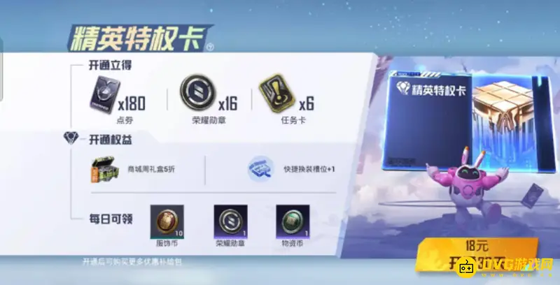 《和平精英》特权卡点券详情