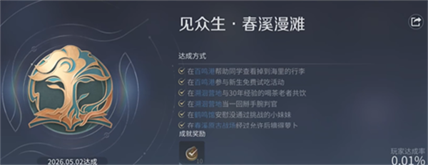 王者荣耀世界成就见众生 春溪漫滩获取方法攻略