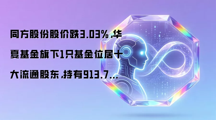 同方股份股价跌3.03%,华夏基金旗下1只基金位居十大流通股东,持有913.73万股浮亏损失237.57万元