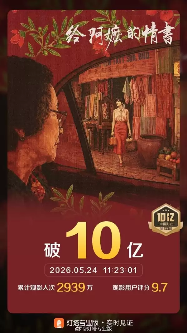 没有流量明星也能爆!《给阿嬷的情书》票房突破10亿 9.1分口碑黑马