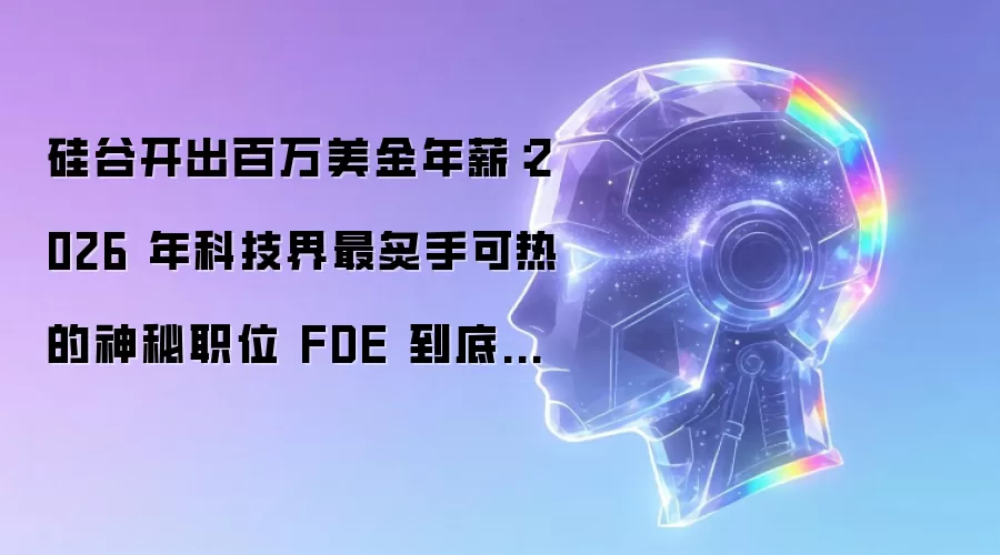 硅谷开出百万美金年薪：2026 年科技界最炙手可热的神秘职位 FDE 到底是什么？