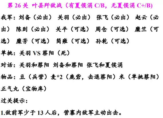 《同人圣三国蜀汉传》26至30关通关指南
