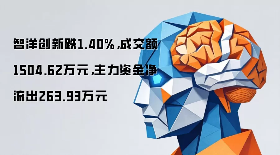 智洋创新下跌1.40%：成交额达1504.62万元：主力资金净流出263.93万元