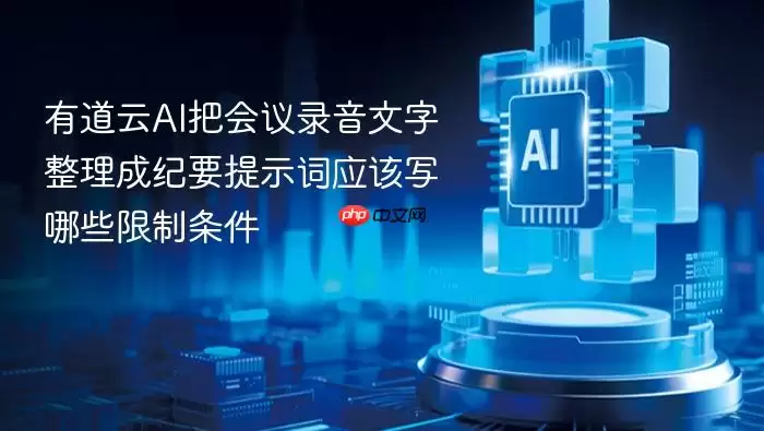 有道云AI将会议录音转为文字纪要时提示词需设置哪些限制条件