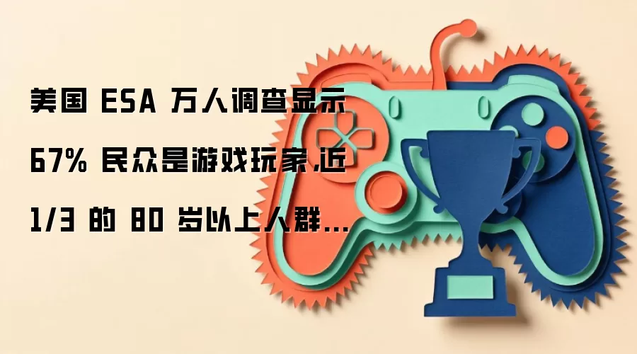 美国 ESA 万人调查显示 67% 民众是游戏玩家：近 1/3 的 80 岁以上人群玩游戏