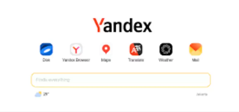 用浏览器搜索俄罗斯引擎yandex官网最新地址
