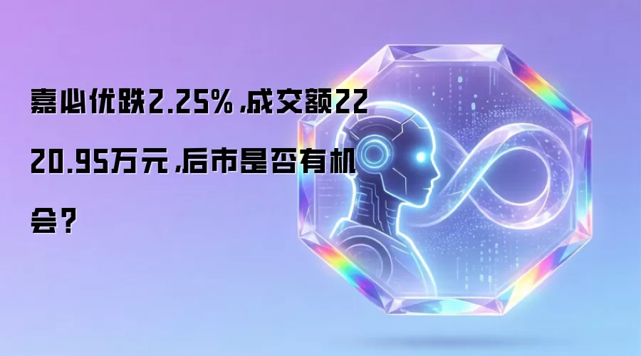 嘉必优跌2.25%：成交额2220.95万元：后市是否有机会？