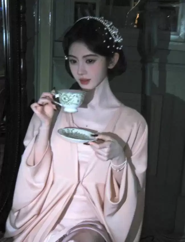 鞠婧祎穿缎面裙配珍珠发冠：温柔贵气化身民国美人