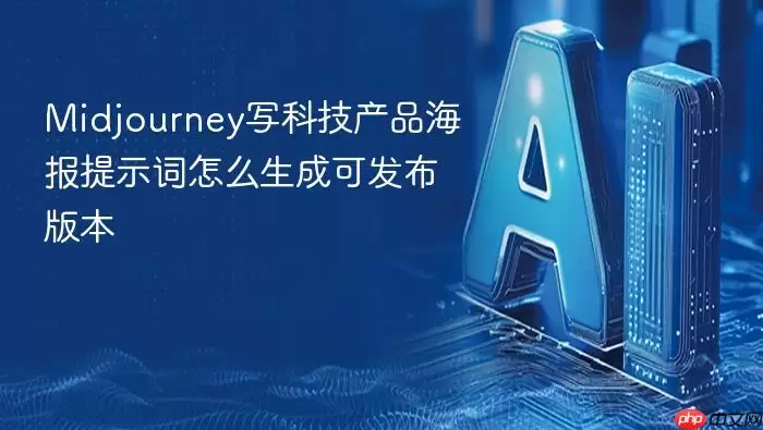 Midjourney写科技产品海报提示词如何生成可发布版本
