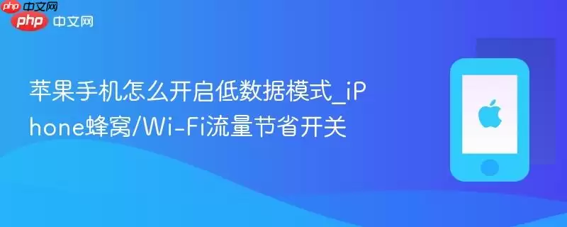 苹果手机如何开启低数据模式_iPhone蜂窝/Wi-Fi流量节省开关