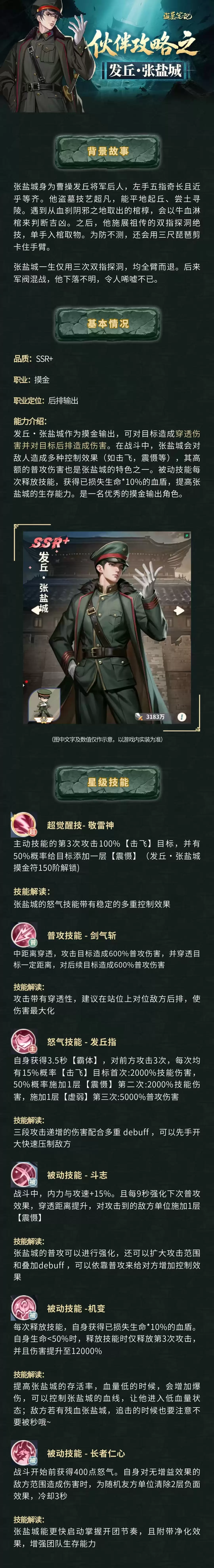 角色档案丨发丘张盐城 双指探洞技艺高