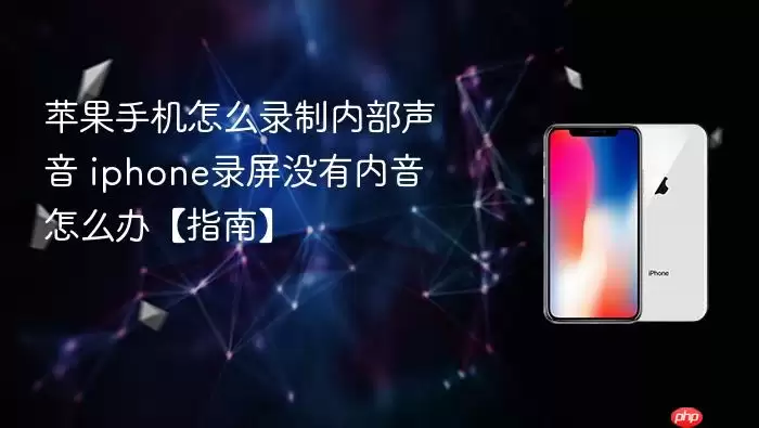 苹果手机怎么录制内部声音 iPhone录屏没有内音怎么办 指南