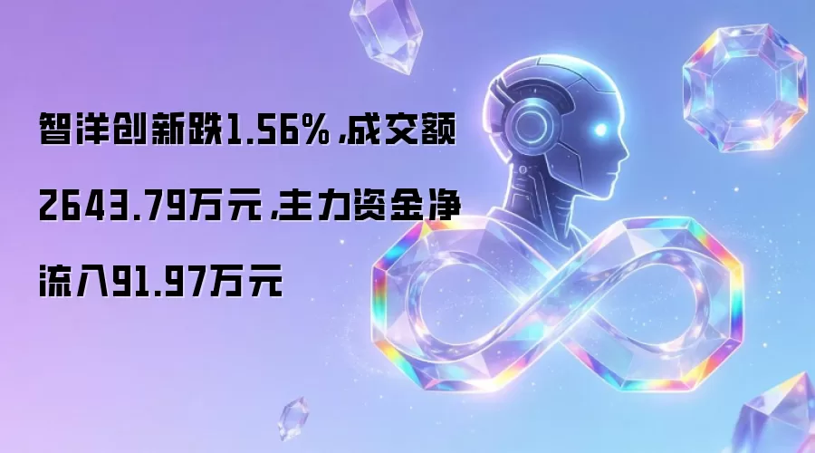 智洋创新跌1.56%,成交额2643.79万元,主力资金净流入91.97万元