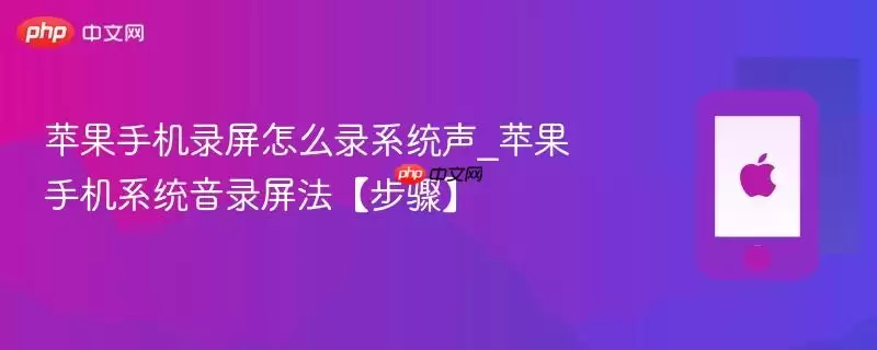 苹果手机录屏怎么录系统声_苹果手机系统音录屏法步骤