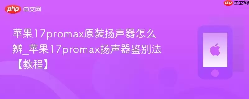 苹果17promax原装扬声器怎么辨_苹果17promax扬声器鉴别法教程