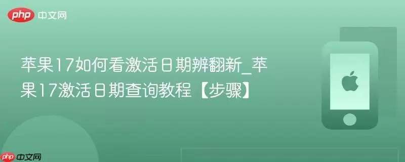 苹果17如何看激活日期辨翻新_苹果17激活日期查询教程步骤