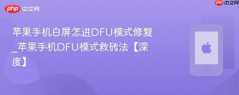 苹果手机白屏怎进DFU模式修复_苹果手机DFU模式救砖法深度