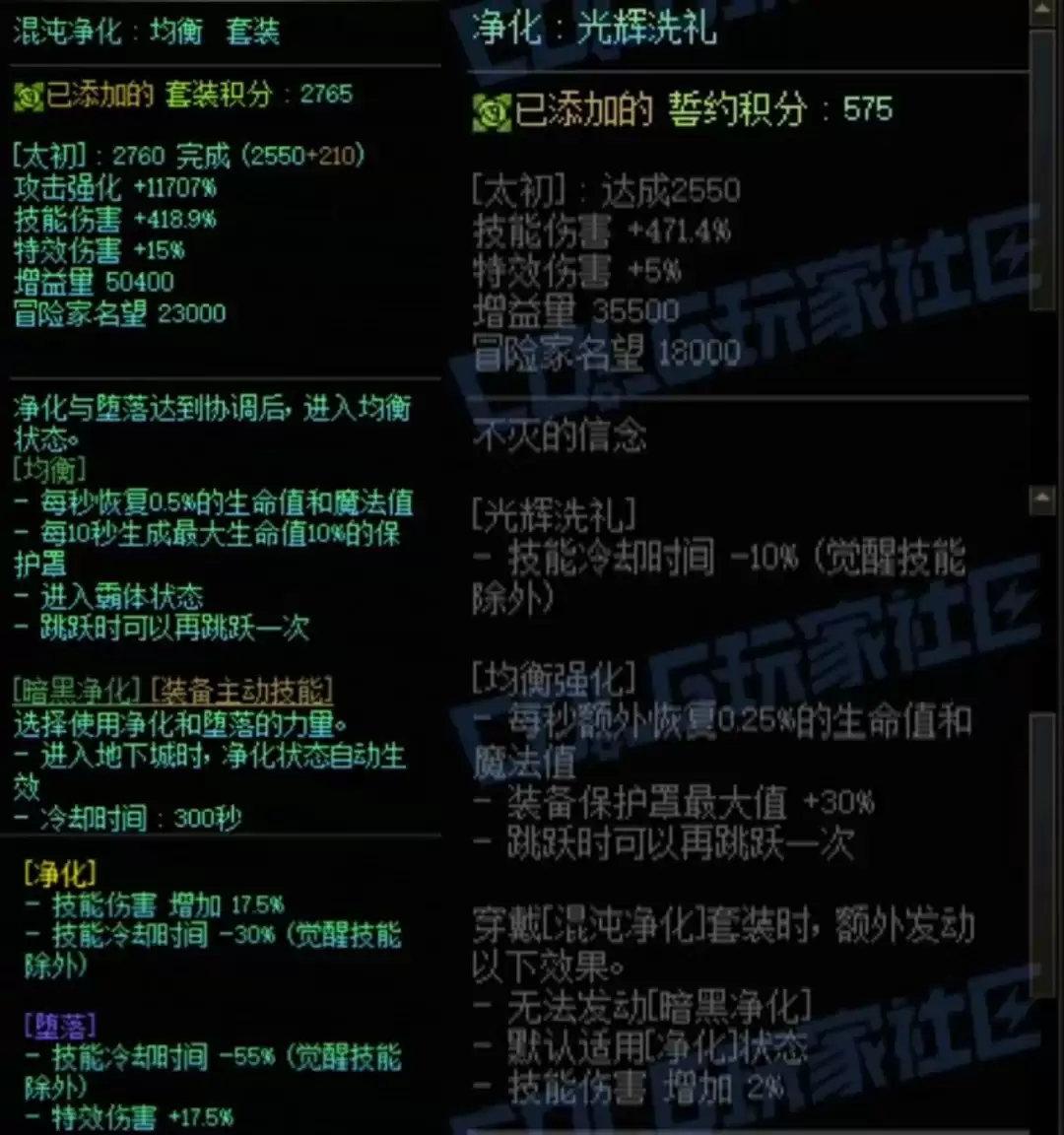 DNF混沌套加混沌誓约搭配属性一览