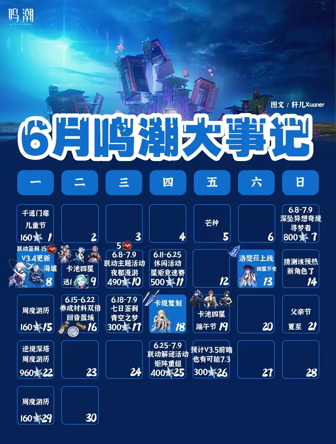 《鸣潮》日历 | 2026年6月鸣潮大事记
