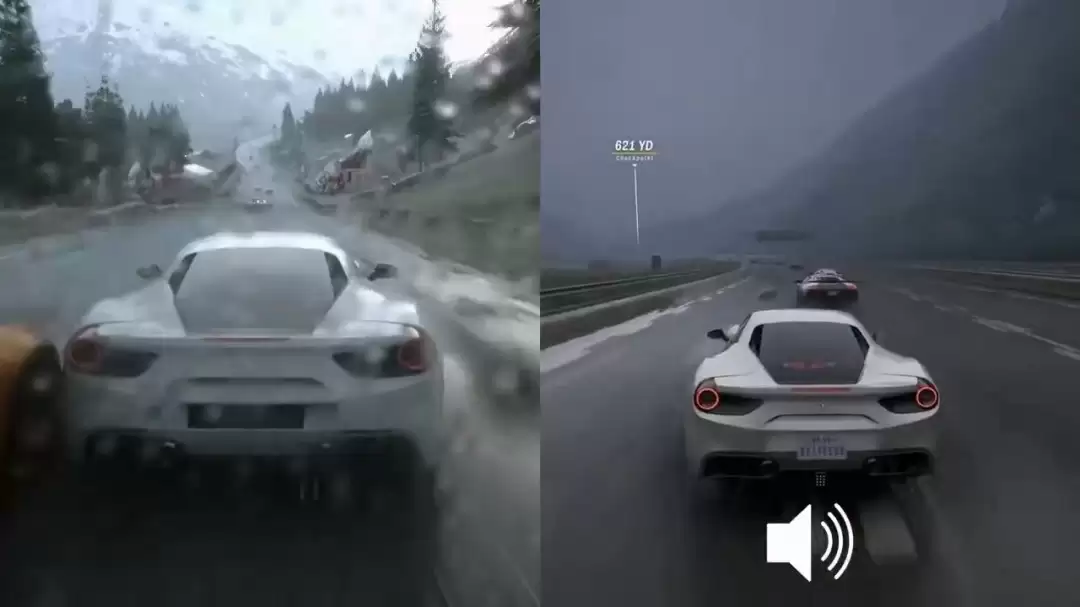 雨天效果对比：《驾驶俱乐部》vs《极限竞速：地平线6》
