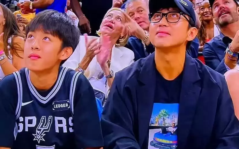 邓超带娃NBA现场观赛:等等像极了母亲孙俪:父子俩性格差别大