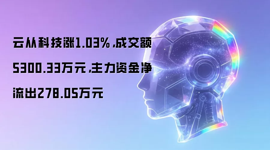 云从科技涨1.03%：成交额5300.33万元：主力资金净流出278.05万元
