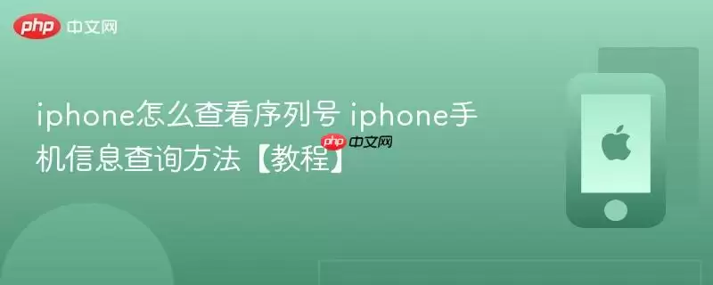 iphone如何查看序列号 iphone手机信息查询方法教程
