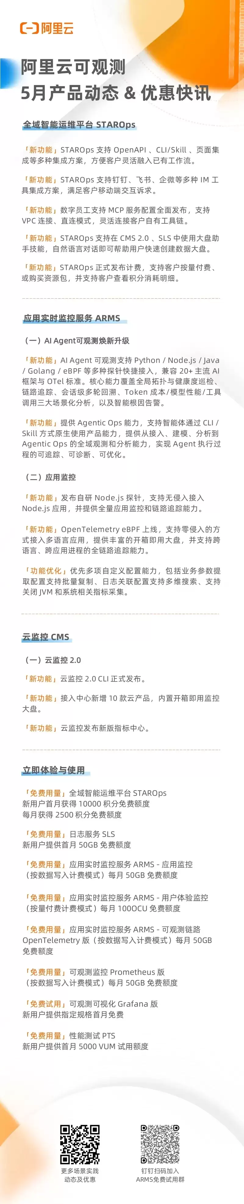 阿里云可观测 2026年5月产品动态