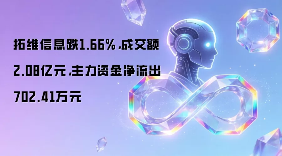 拓维信息跌1.66%,成交额2.08亿元,主力资金净流出702.41万元