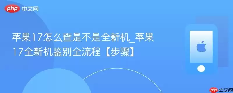 苹果17怎么查是不是全新机_苹果17全新机鉴别全流程步骤