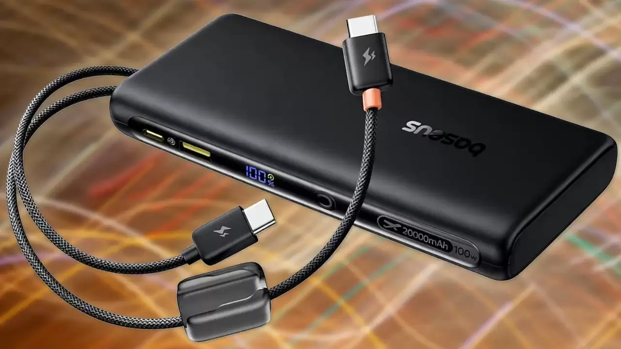 倍思 20000mAh 100W 自带双USB-C线充电宝现仅售38.99美元