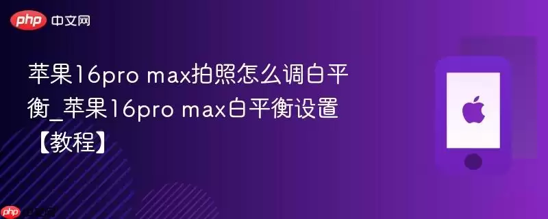 苹果16pro max拍照怎么调白平衡_苹果16pro max白平衡设置教程