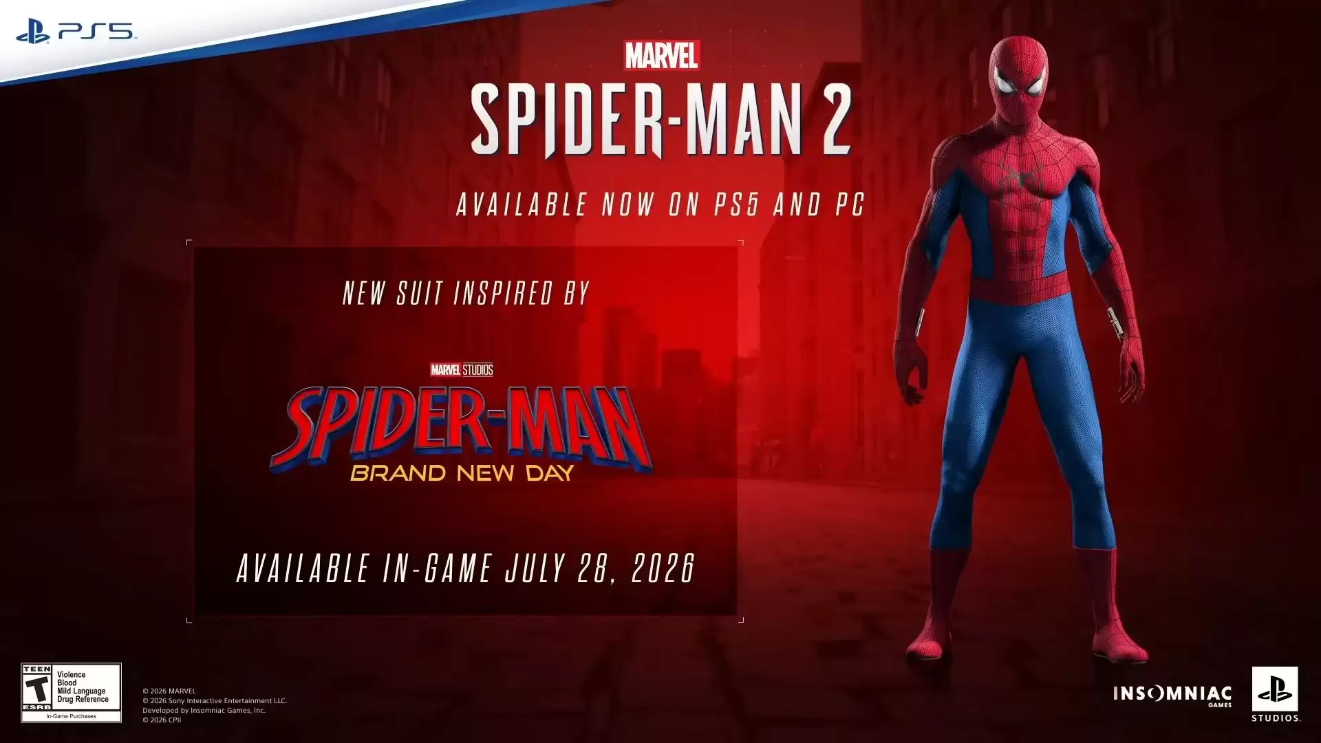 Marvels Spider-Man 2 将推出基于全新之日的全新免费DLC