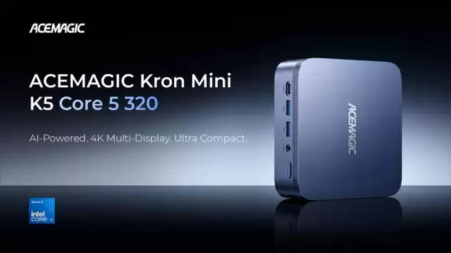 ACEMAGIC 发布 Kron Mini K5 迷你主机 搭载酷睿 5 320 "Wildcat Lake"