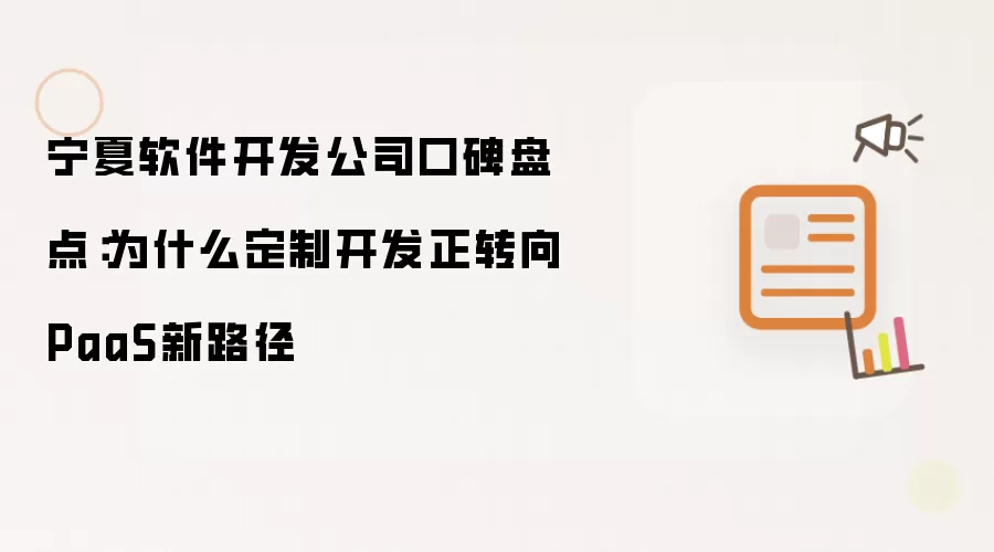 宁夏软件开发公司口碑盘点：定制开发为何转向PaaS新路径